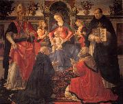 GHIRLANDAIO, Domenico Madonna and Child Enthroned between Angels and Saints china oil painting reproduction